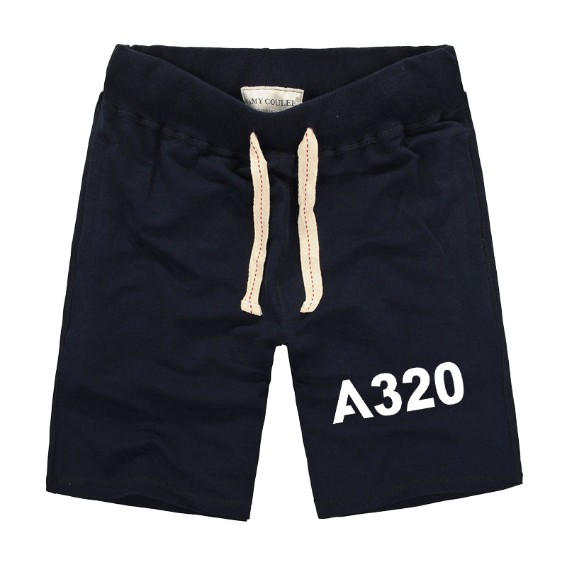 A320 Flat Text Designed Cotton Shorts