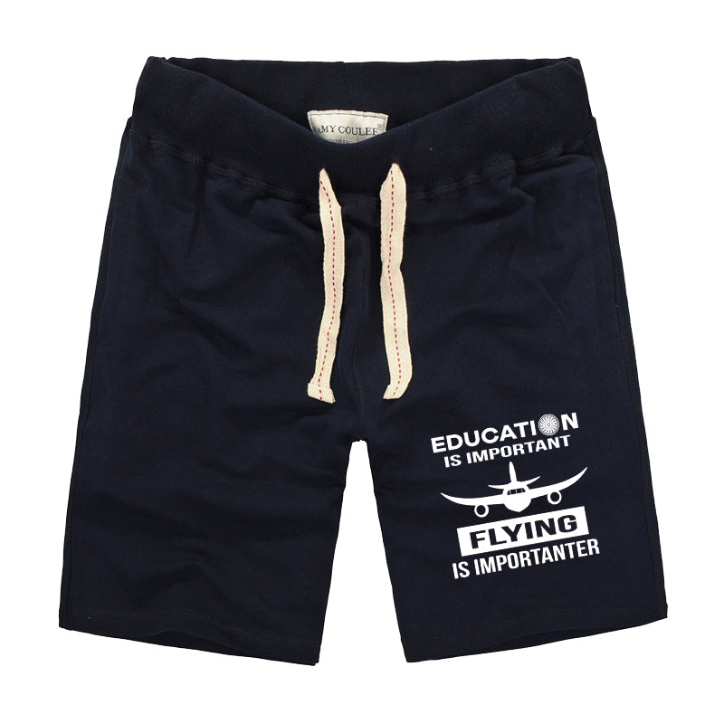 Flying is Importanter Designed Cotton Shorts
