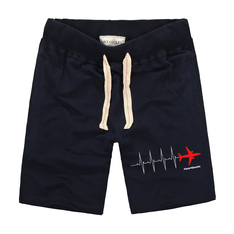 Aviation Heartbeats Designed Cotton Shorts