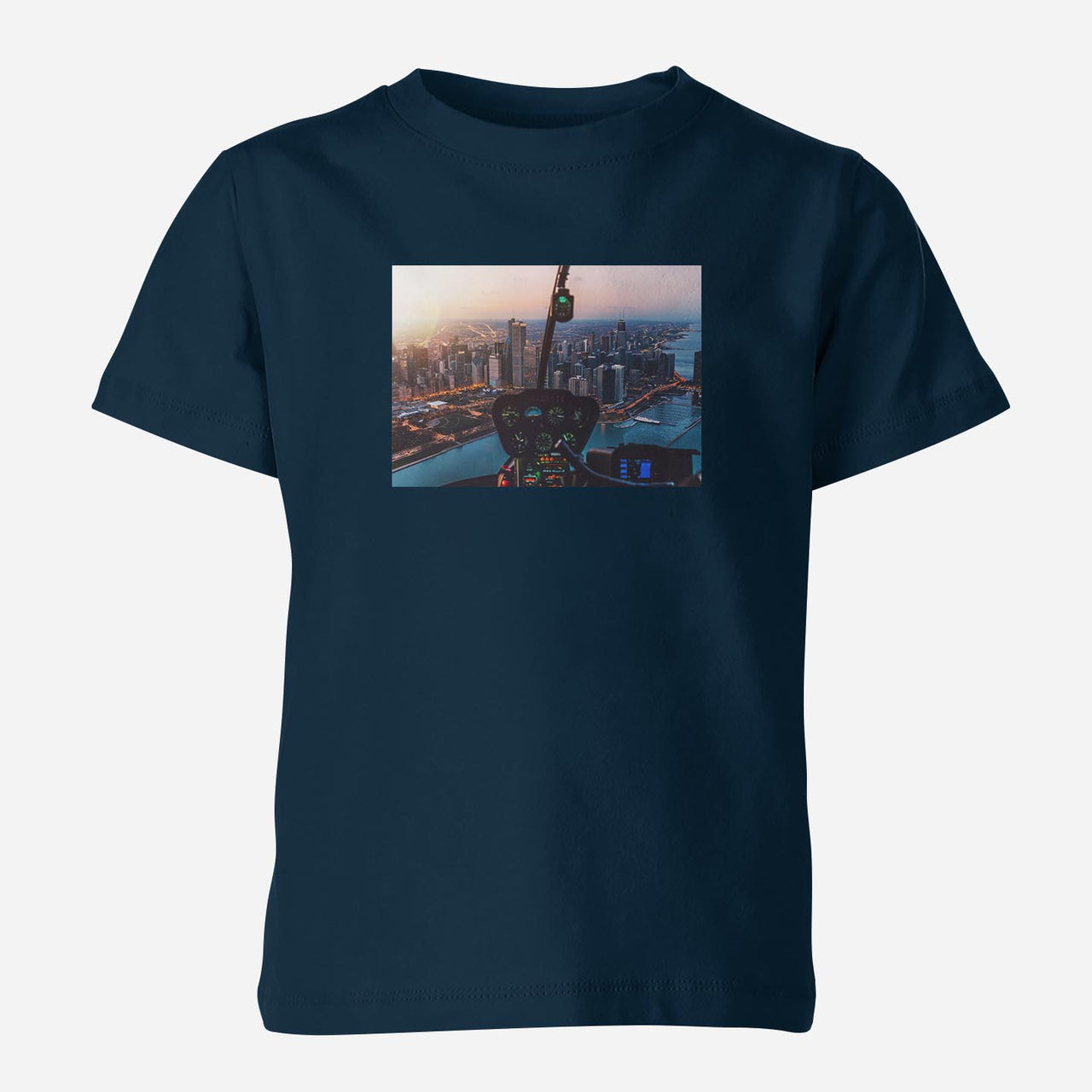 Amazing City View from Helicopter Cockpit Designed Children T-Shirts