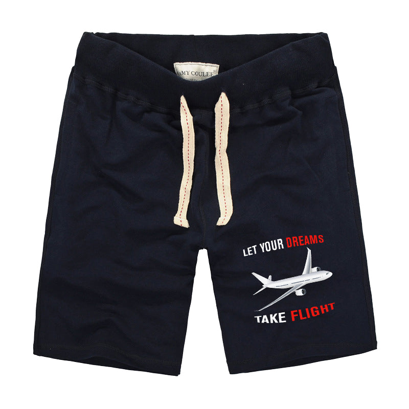 Let Your Dreams Take Flight Designed Cotton Shorts