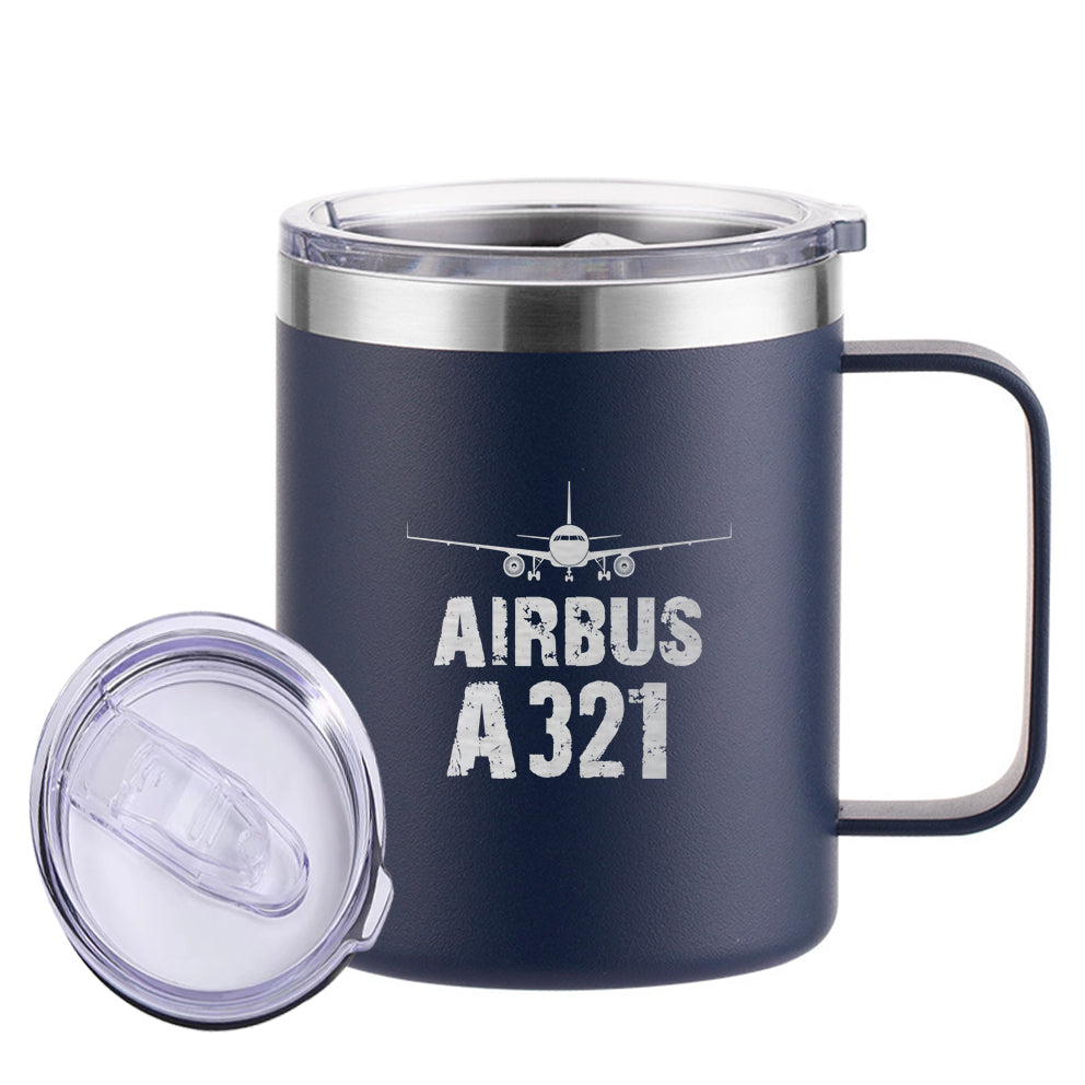 Airbus A321 & Plane Designed Stainless Steel Laser Engraved Mugs