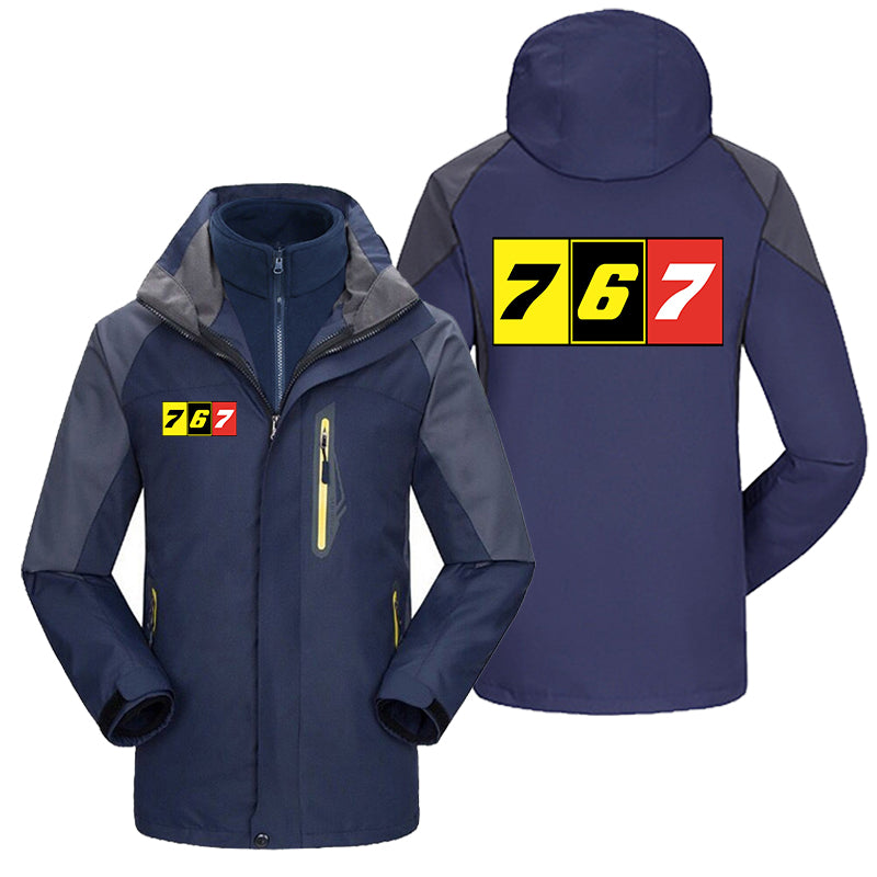 Flat Colourful 767 Designed Thick Skiing Jackets