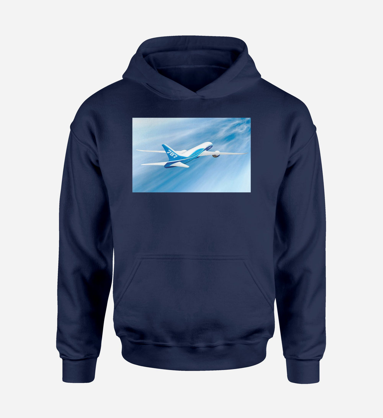Beautiful Painting of Boeing 787 Dreamliner Designed Hoodies