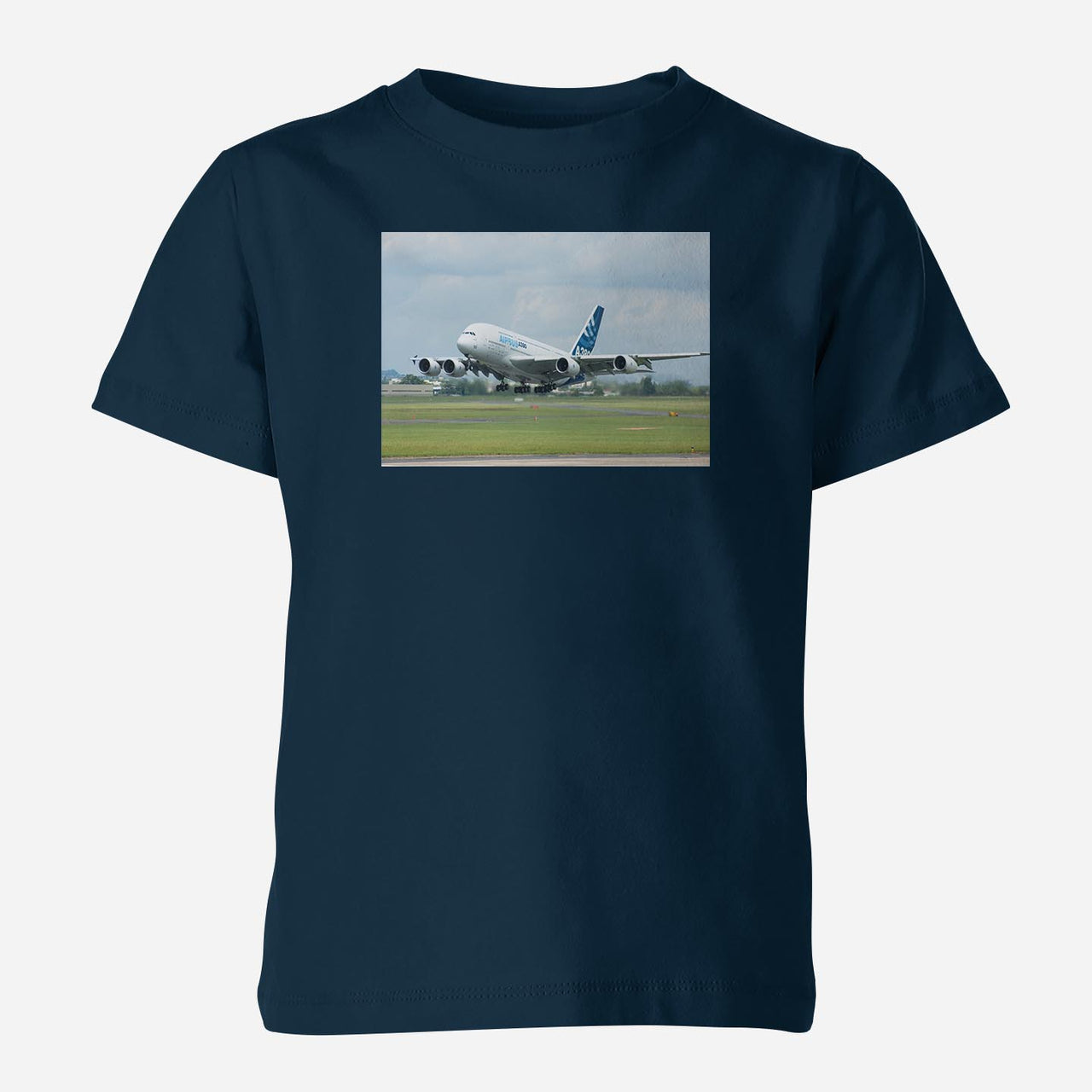 Departing Airbus A380 with Original Livery Designed Children T-Shirts