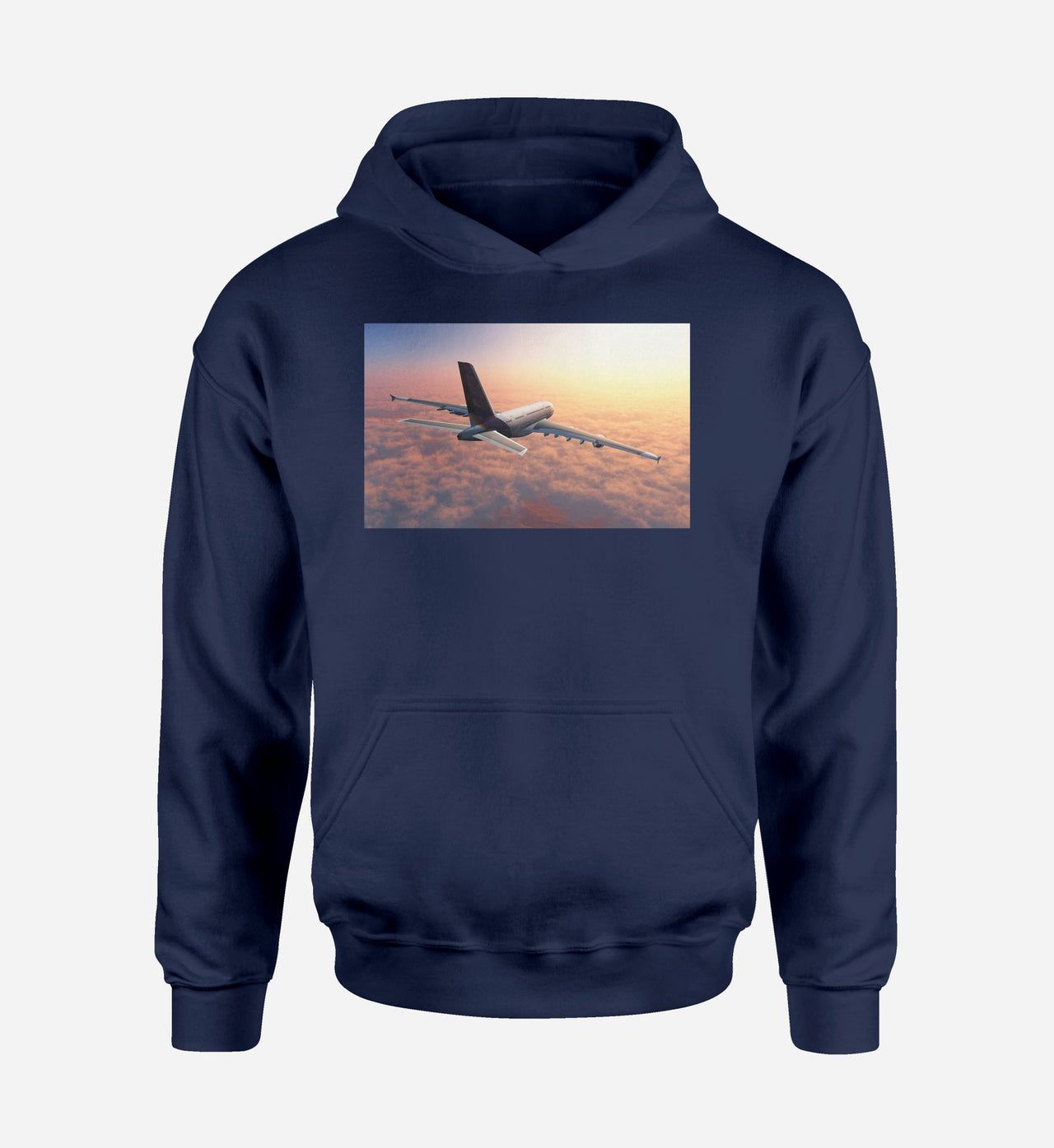 Super Cruising Airbus A380 over Clouds Designed Hoodies