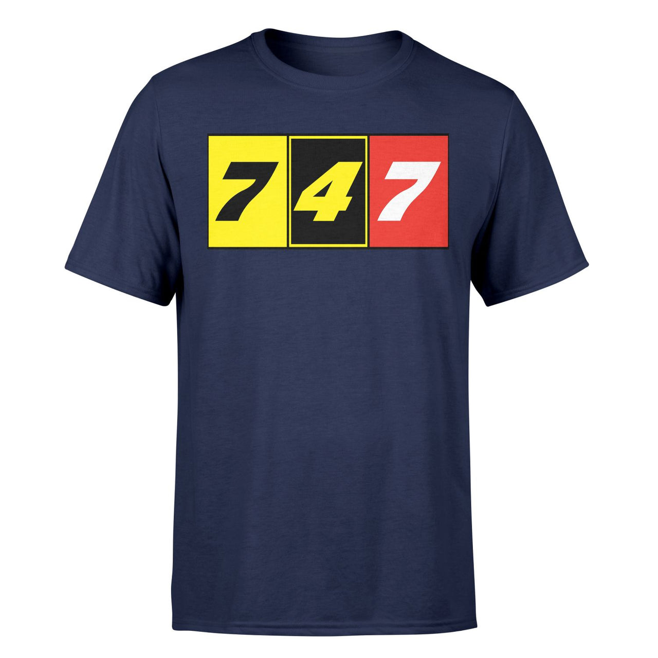 Flat Colourful 747 Designed T-Shirts