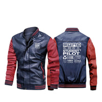 Thumbnail for Student Pilot Label Designed Stylish Leather Bomber Jackets