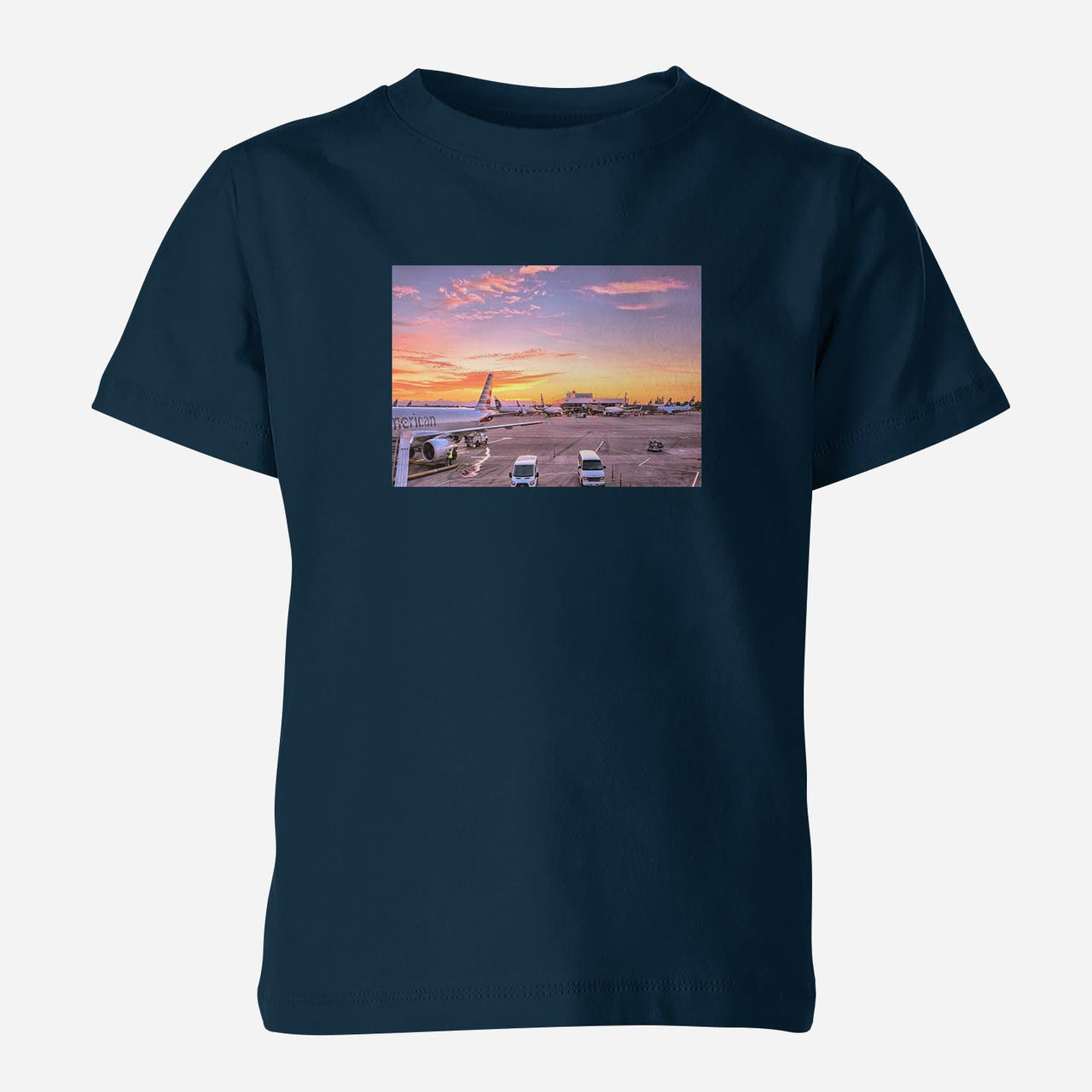 Airport Photo During Sunset Designed Children T-Shirts