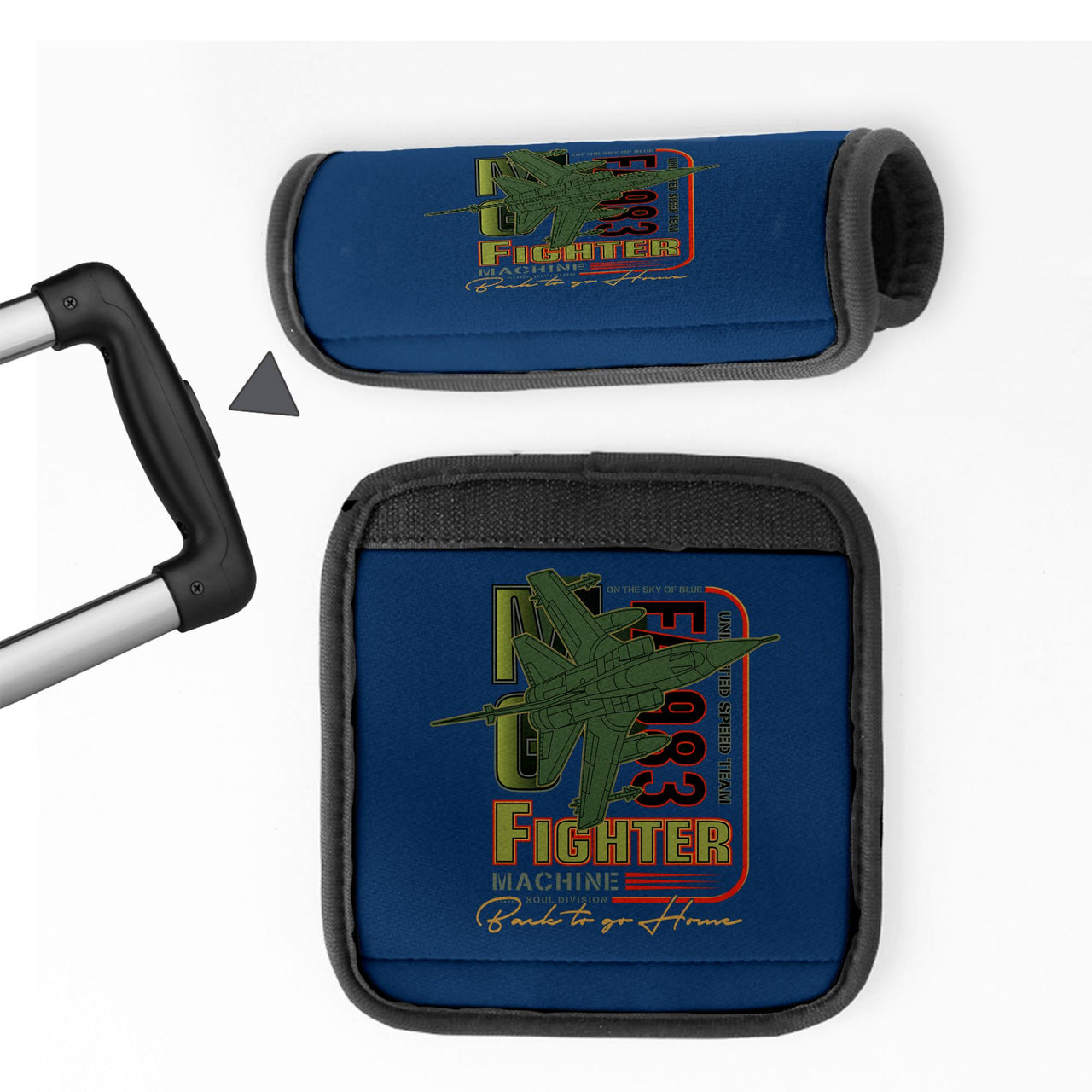 Fighter Machine Designed Neoprene Luggage Handle Covers