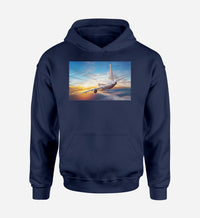Thumbnail for Airliner Jet Cruising over Clouds Designed Hoodies