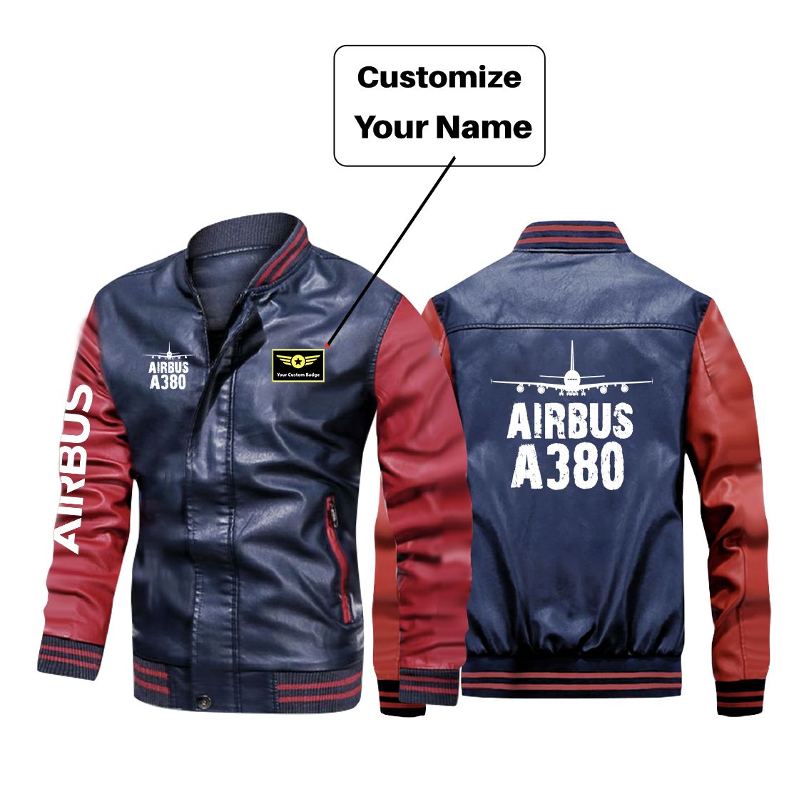 Airbus A380 & Plane Designed Stylish Leather Bomber Jackets