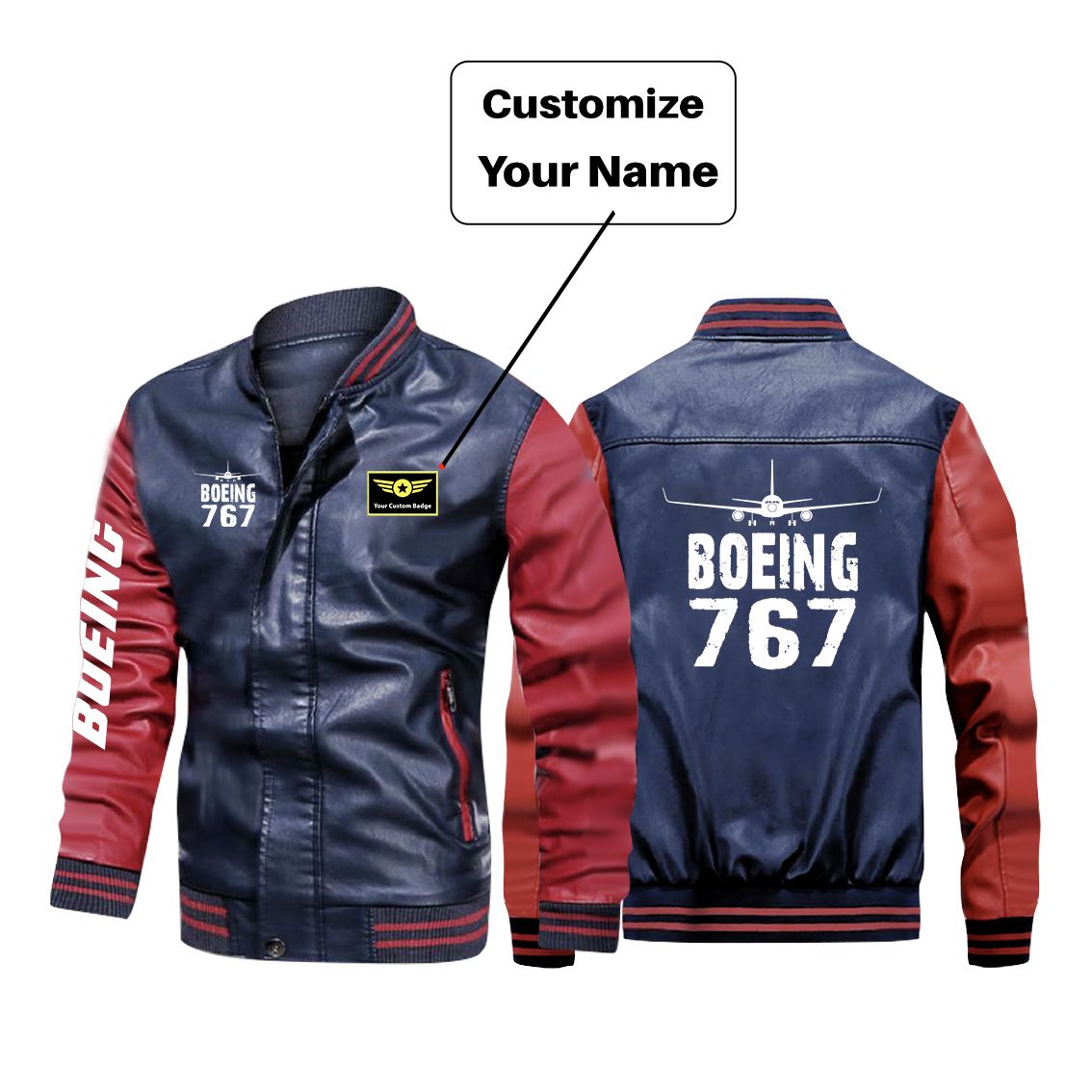 Boeing 767 & Plane Designed Stylish Leather Bomber Jackets