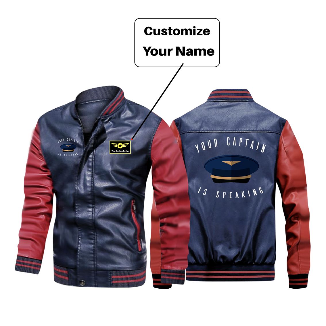 Your Captain Is Speaking Designed Stylish Leather Bomber Jackets