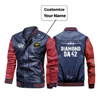 Thumbnail for Diamond DA42 & Plane Designed Stylish Leather Bomber Jackets
