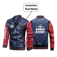 Thumbnail for Airbus A400M & Plane Designed Stylish Leather Bomber Jackets