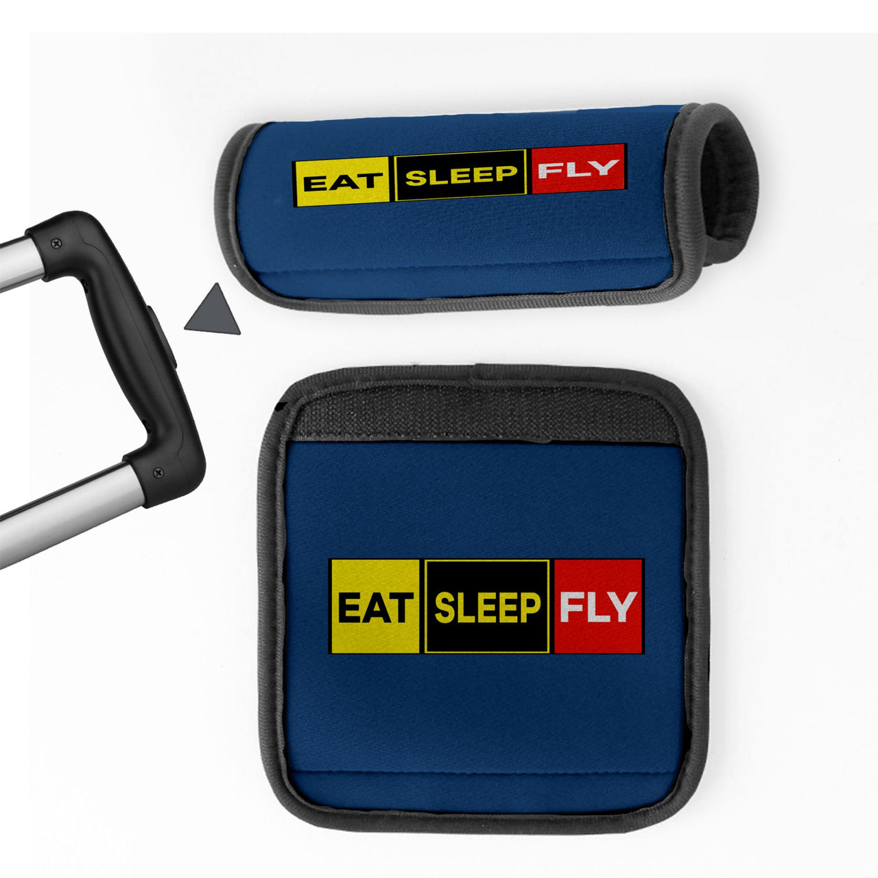 Eat Sleep Fly (Colourful) Designed Neoprene Luggage Handle Covers
