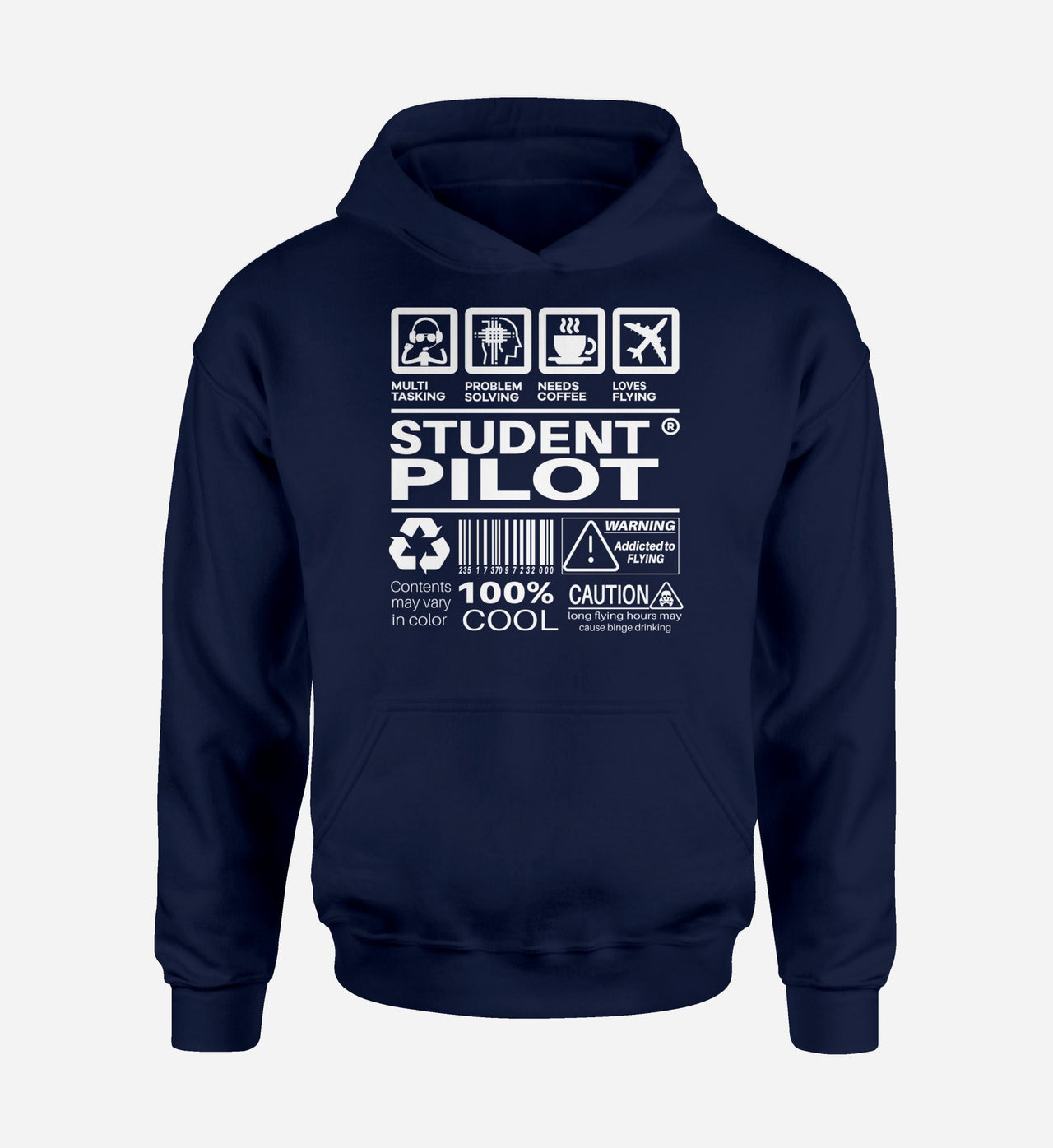 Student Pilot Label Designed Hoodies