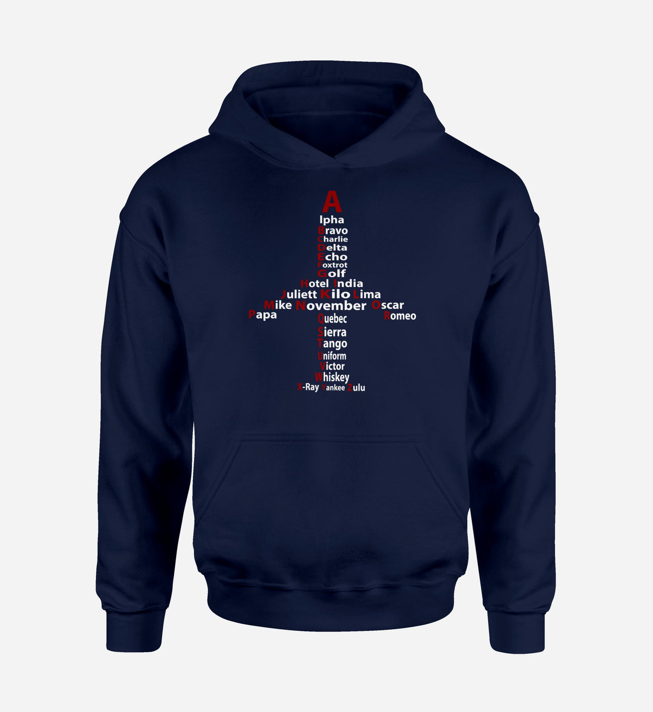 Airplane Shape Aviation Alphabet Designed Hoodies