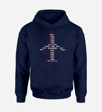Thumbnail for Airplane Shape Aviation Alphabet Designed Hoodies