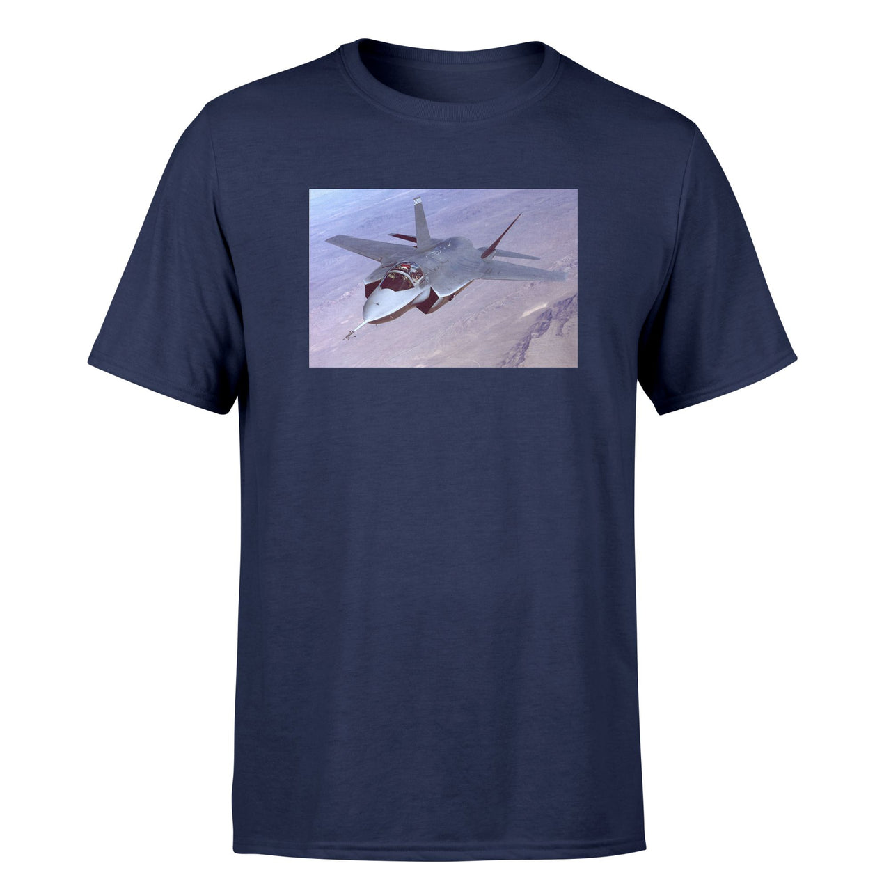Fighting Falcon F35 Captured in the Air Designed T-Shirts