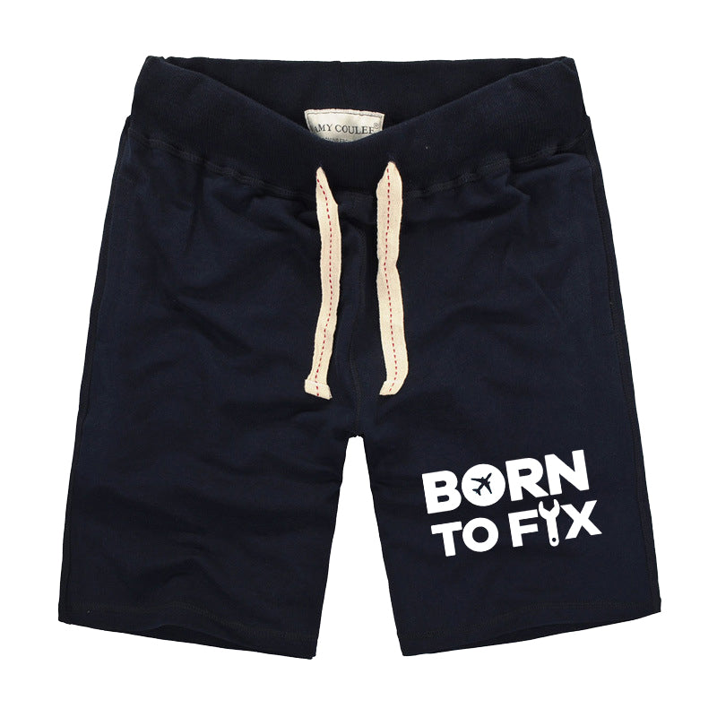 Born To Fix Airplanes Designed Cotton Shorts