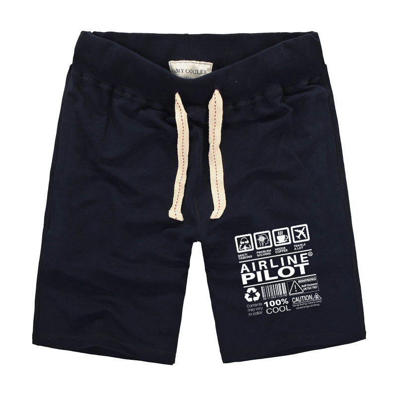 Airline Pilot Label Designed Cotton Shorts