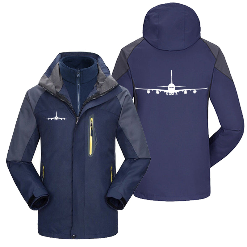 Airbus A380 Silhouette Designed Thick Skiing Jackets