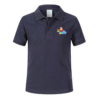 Thumbnail for Little Boy Operating an Airplane Designed Children Polo T-Shirts
