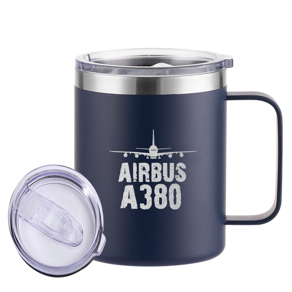 Airbus A380 & Plane Designed Stainless Steel Laser Engraved Mugs