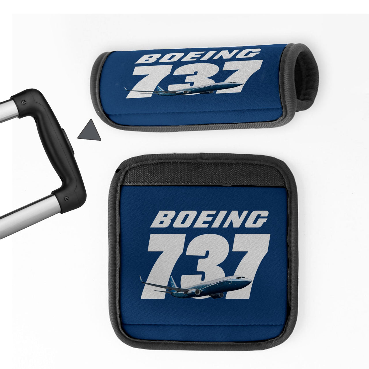 Super Boeing 737+Text Designed Neoprene Luggage Handle Covers