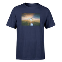 Thumbnail for Airplane Flying Over Runway Designed T-Shirts