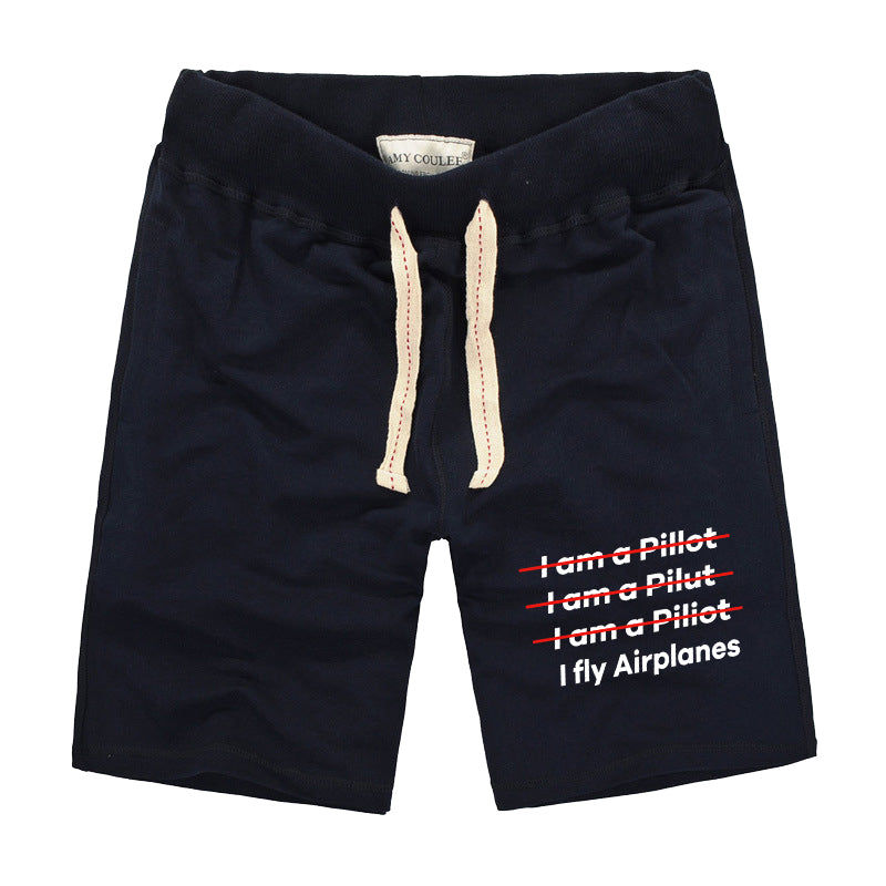 I Fly Airplanes Designed Cotton Shorts