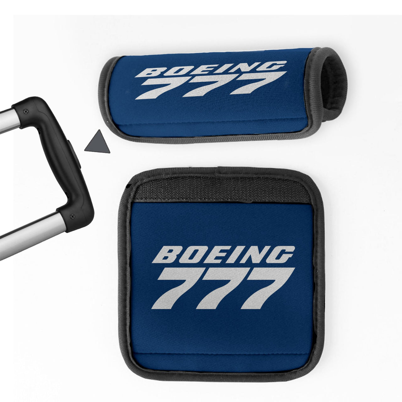 Boeing 777 & Text Designed Neoprene Luggage Handle Covers