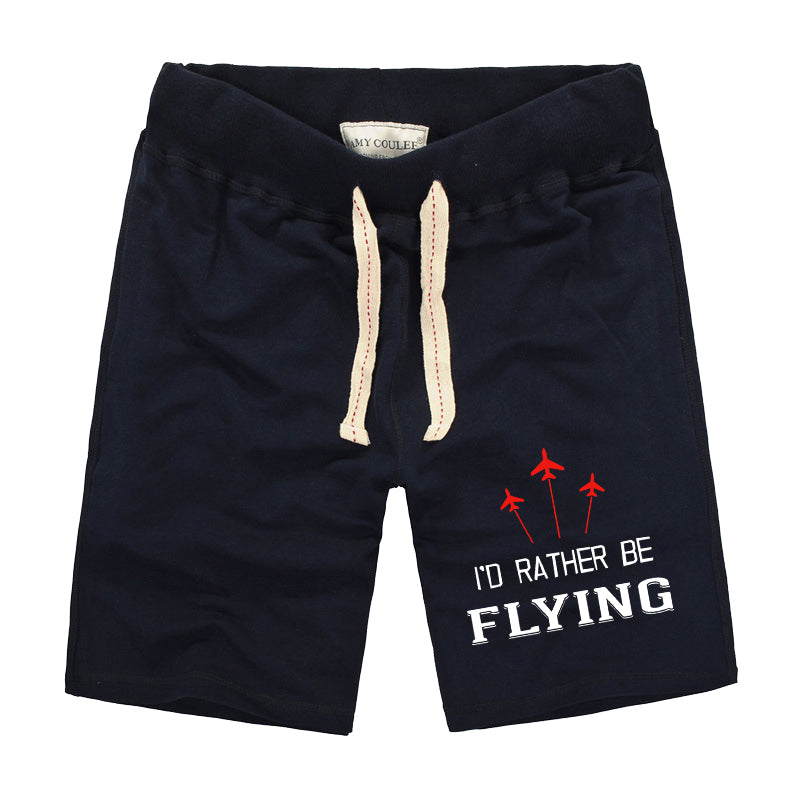 I'D Rather Be Flying Designed Cotton Shorts