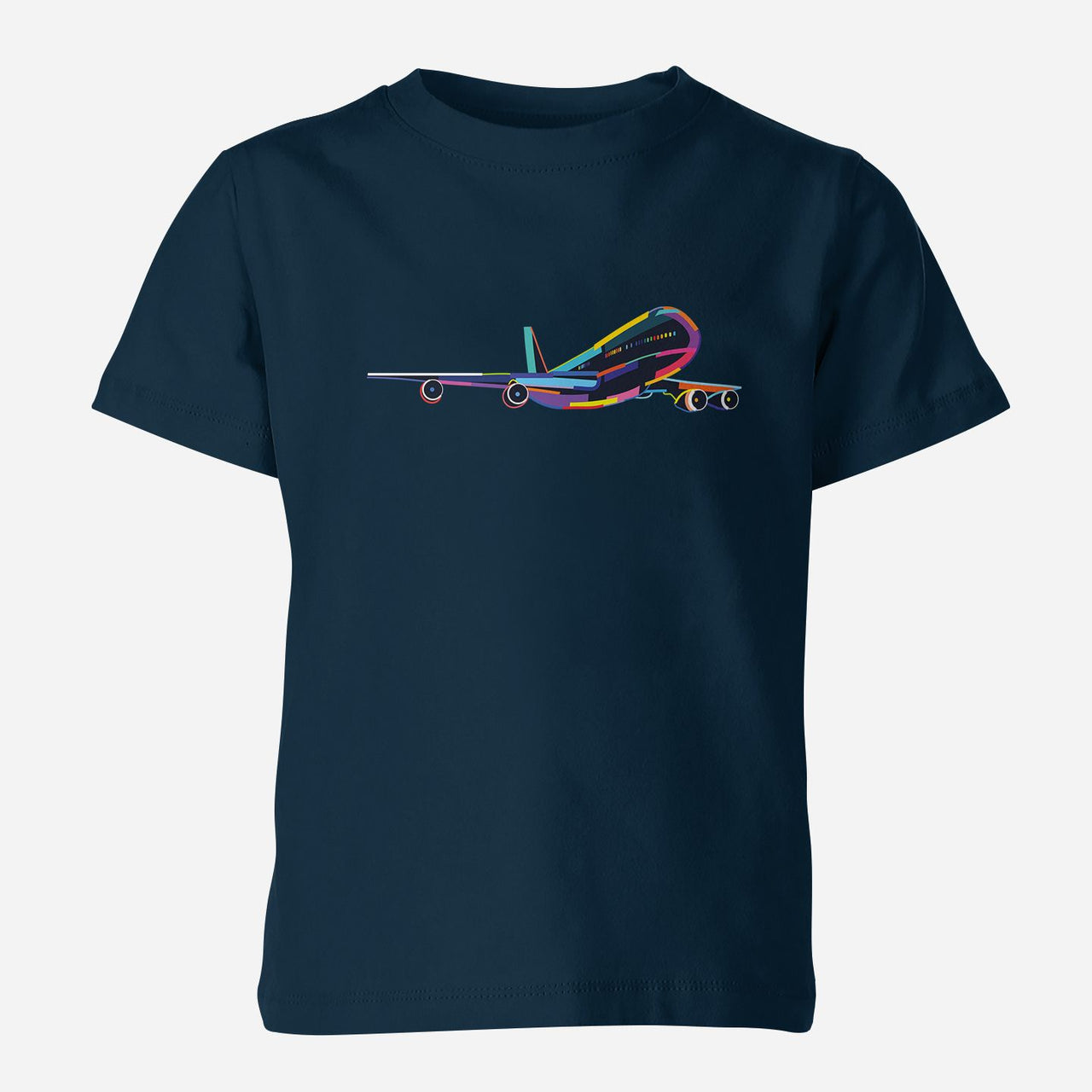 Multicolor Airplane Designed Children T-Shirts