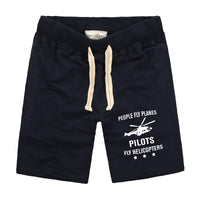 Thumbnail for People Fly Planes Pilots Fly Helicopters Designed Cotton Shorts