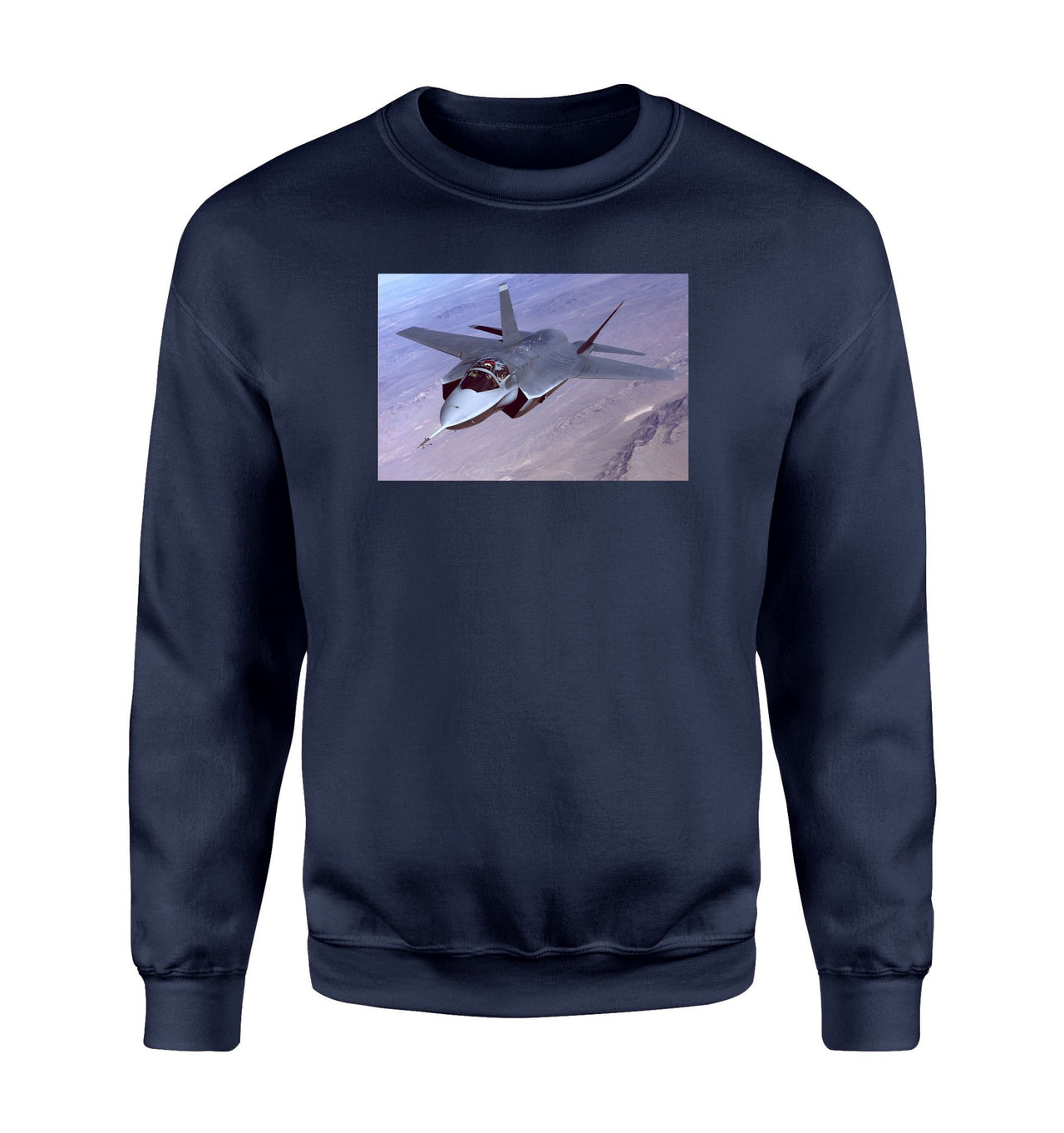 Fighting Falcon F35 Captured in the Air Designed Sweatshirts