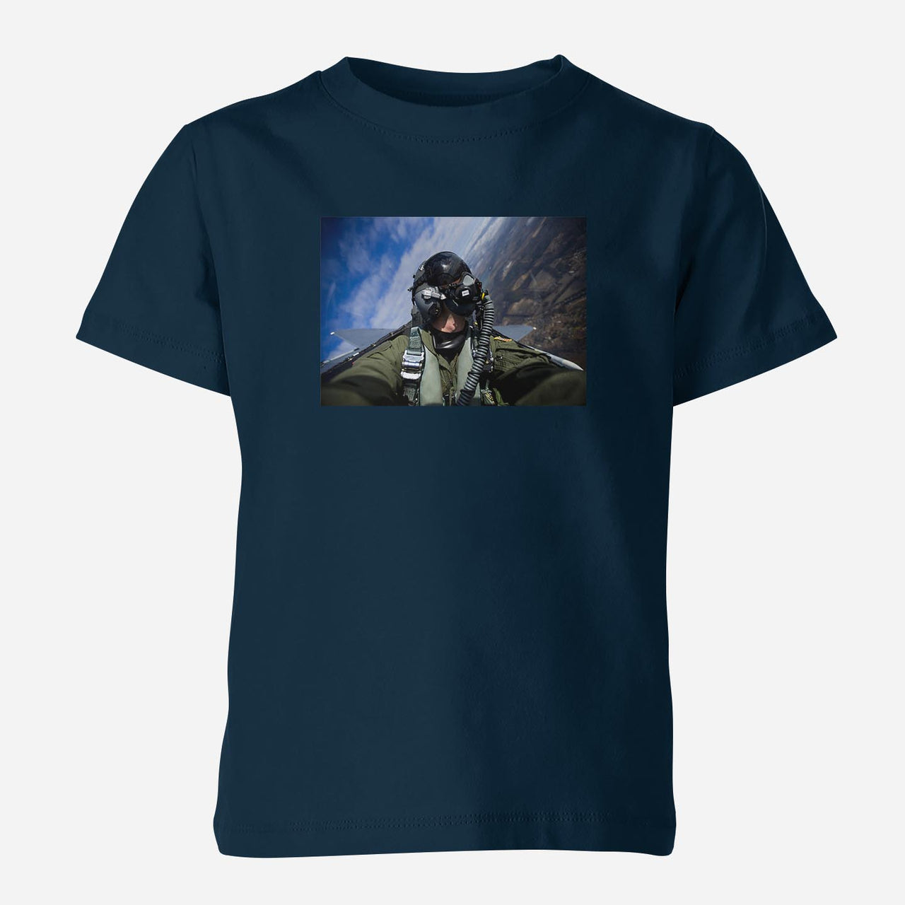 Amazing Military Pilot Selfie Designed Children T-Shirts