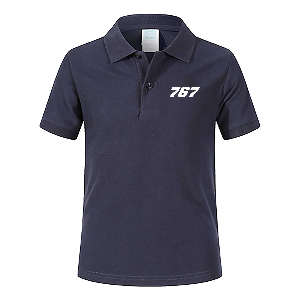 767 Flat Text Designed Children Polo T-Shirts