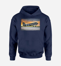 Thumbnail for Old Airplane Parked During Sunset Designed Hoodies