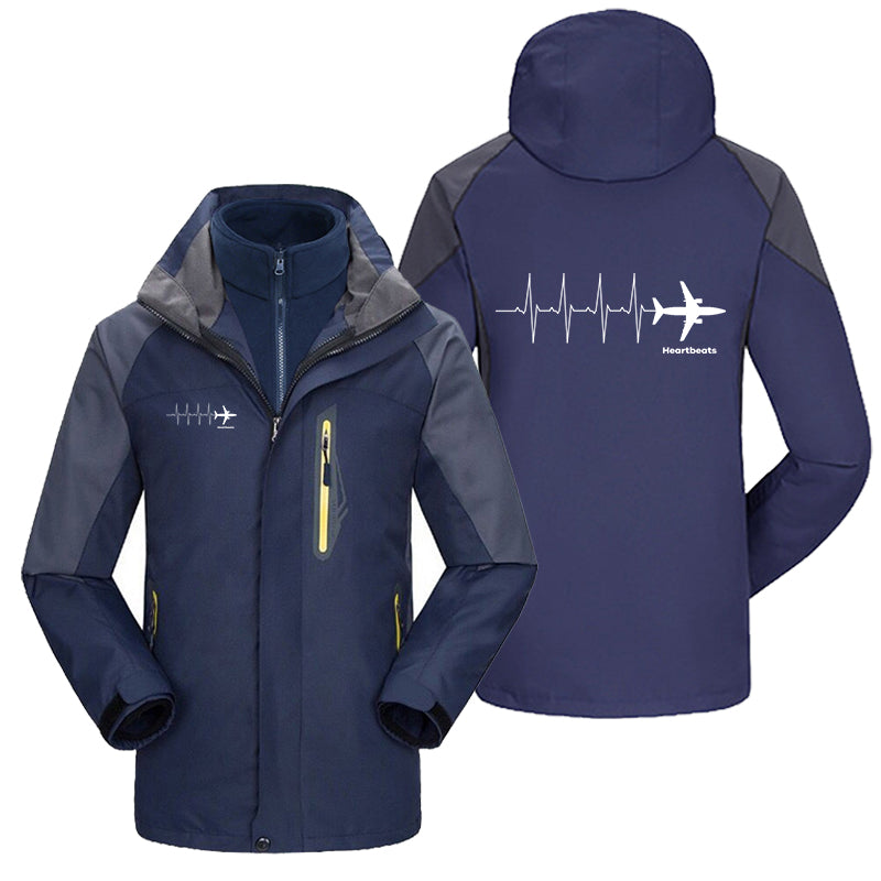 Aviation Heartbeats Designed Thick Skiing Jackets