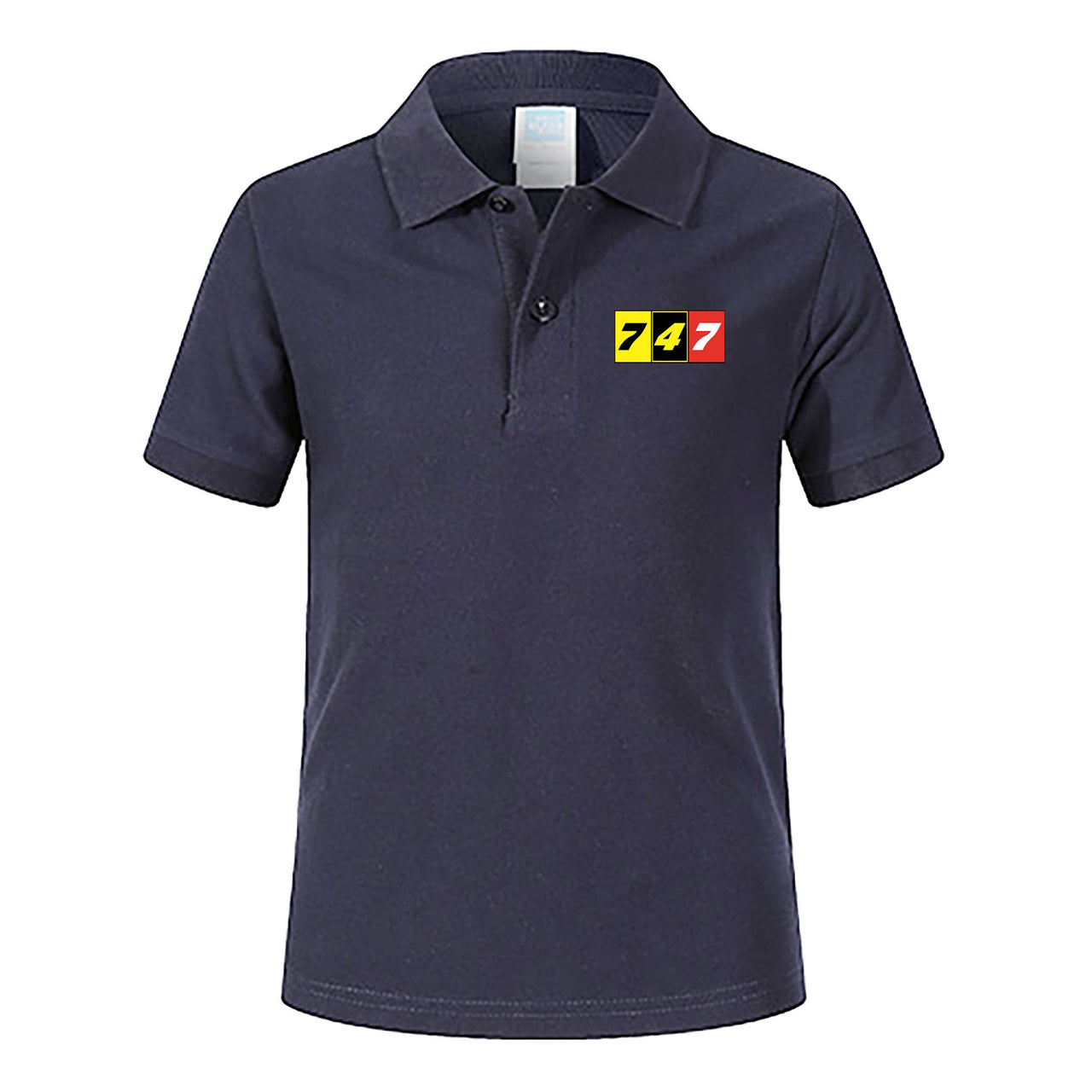 Flat Colourful 747 Designed Children Polo T-Shirts