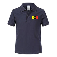 Thumbnail for Flat Colourful 747 Designed Children Polo T-Shirts