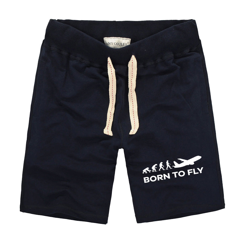 Born To Fly Designed Cotton Shorts