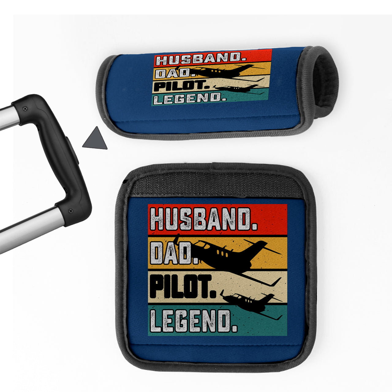 Husband & Dad & Pilot & Legend Designed Neoprene Luggage Handle Covers