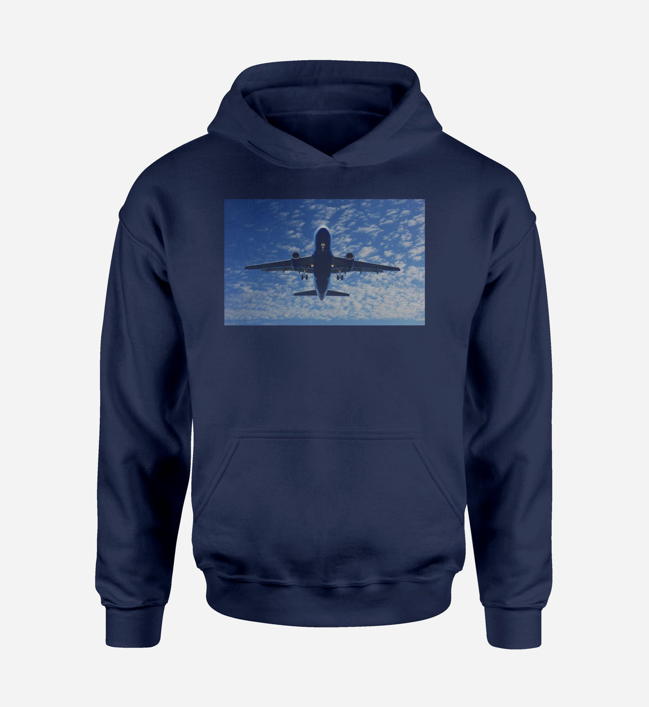 Airplane From Below Designed Hoodies