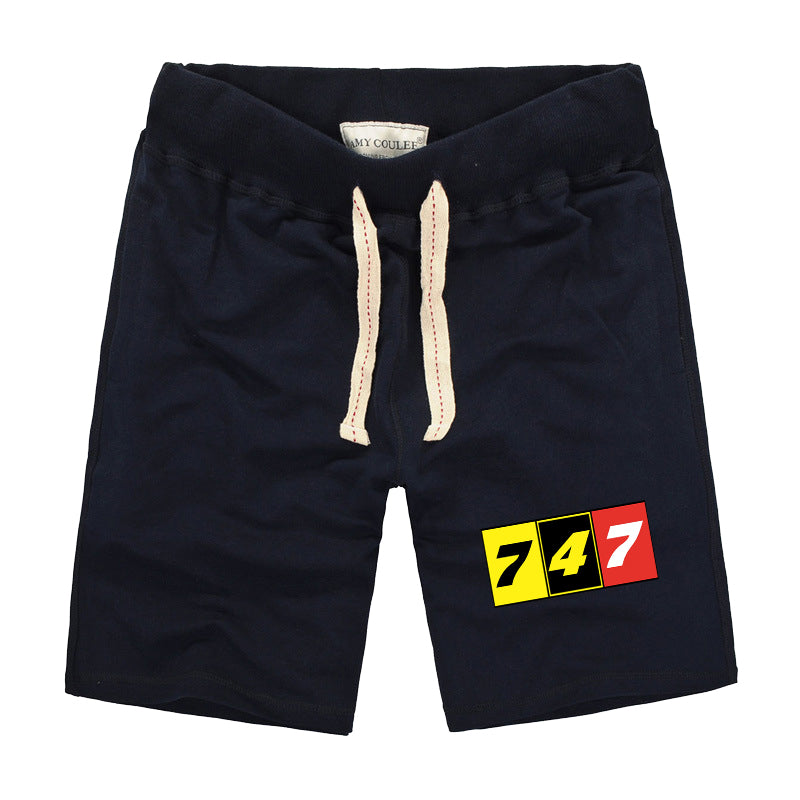 Flat Colourful 747 Designed Cotton Shorts