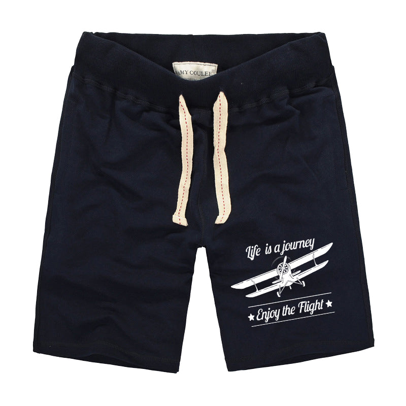Life is a journey Enjoy the Flight Designed Cotton Shorts