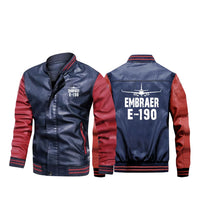 Thumbnail for Embraer E-190 & Plane Designed Stylish Leather Bomber Jackets